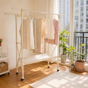 Space-saving Drying Rack H type with wheels