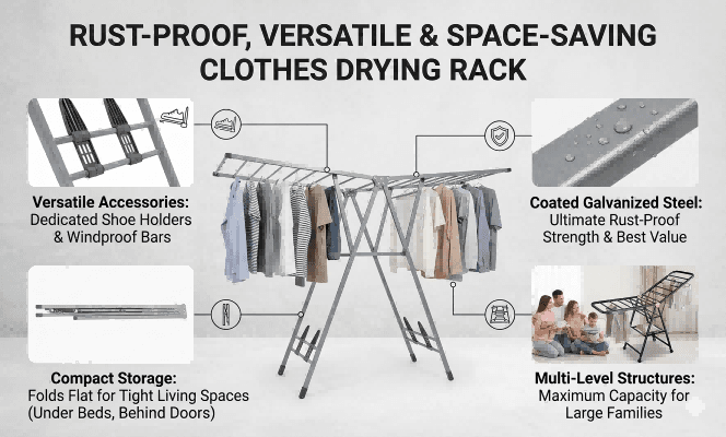 wing type drying rack